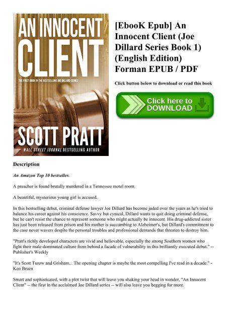 Ebook Epub An Innocent Client Joe Dillard Series Book 1 English Edition Forman Epub Pdf