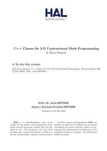 C++ Classes for 2-D Unstructured Mesh Programming