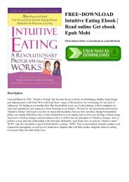 FREE~DOWNLOAD Intuitive Eating Ebook  Read online Get ebook Epub Mobi