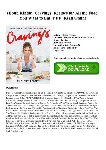 (Epub Kindle) Cravings Recipes for All the Food You Want to Eat (PDF) Read Online