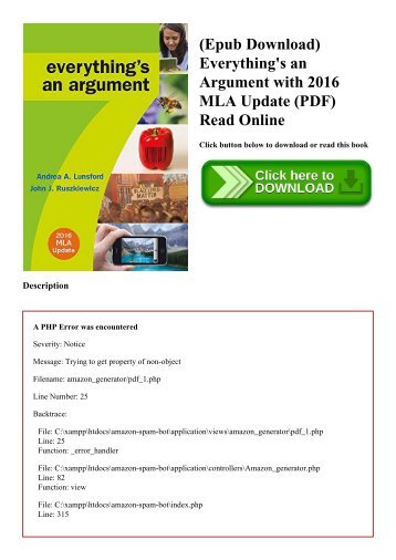 (Epub Download) Everything's an Argument with 2016 MLA Update (PDF) Read Online