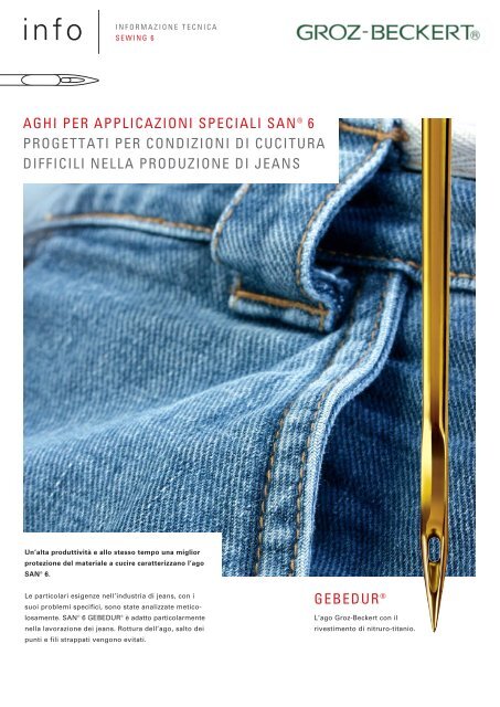 Aghi per applicazioni speciali SAN ® 6 - Groz-Beckert