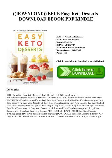 ((DOWNLOAD)) EPUB Easy Keto Desserts DOWNLOAD EBOOK PDF KINDLE