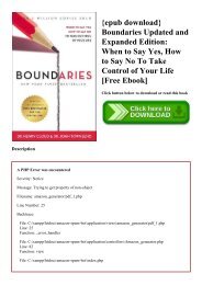 {epub download} Boundaries Updated and Expanded Edition When to Say Yes  How to Say No To Take Control of Your Life [Free Ebook]