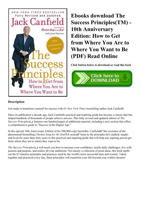 Ebooks download The Success Principles(TM) - 10th Anniversary Edition How  to Get from Where You Are