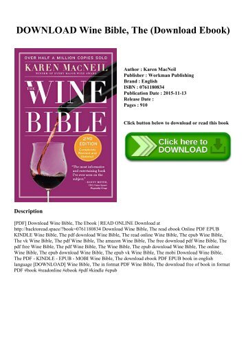 DOWNLOAD Wine Bible  The (Download Ebook)