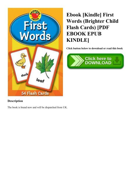 Ebook [Kindle] First Words (Brighter Child Flash Cards) [PDF EBOOK EPUB KINDLE]