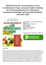 DOWNLOAD The Art and Science of Low Carbohydrate Living An Expert Guide to Making the Life-Saving Benefits of Carbohydrate Restriction Sustainable and Enjoyable Download and Read online