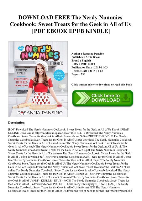 Download Free The Nerdy Nummies Cookbook Sweet Treats For The Geek In All Of Us Pdf