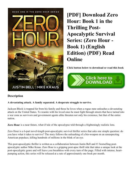 [PDF] Download Zero Hour Book 1 in the Thrilling Post-Apocalyptic Survival Series (Zero Hour - Book 1) (English Edition) (PDF) Read Online