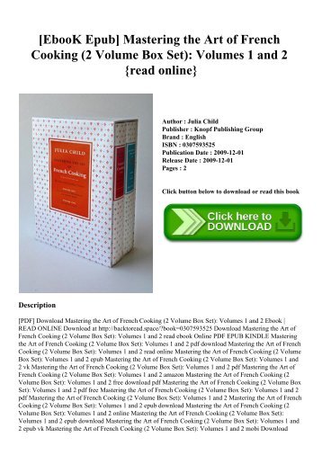 [EbooK Epub] Mastering the Art of French Cooking (2 Volume Box Set) Volumes 1 and 2 {read online}