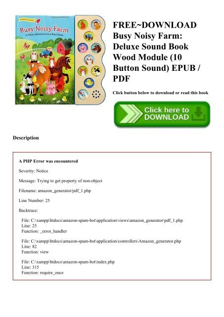 FREE~DOWNLOAD Busy Noisy Farm Deluxe Sound Book Wood Module (10 Button Sound) EPUB  PDF