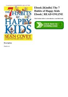 The 7 Habits Of Happy Kids Covey S 7 Habits Of Happy Kids