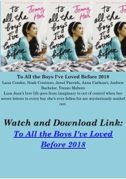 PUTLOCKERS FULL MOVIE To All the Boys Ive Loved Before 2018 HD-BLURAY FREE