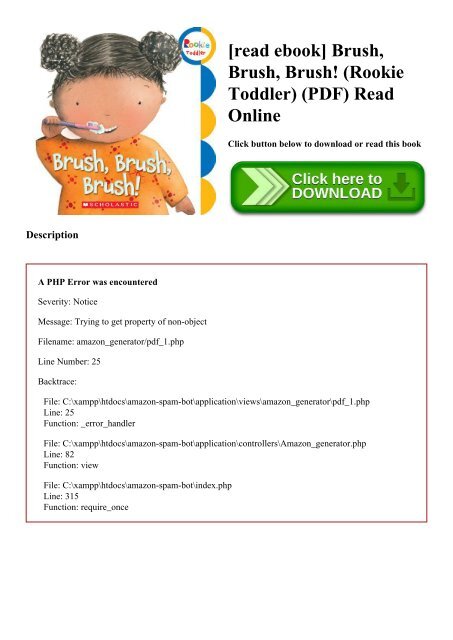 [read ebook] Brush  Brush  Brush! (Rookie Toddler) (PDF) Read Online