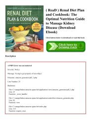 ( ReaD ) Renal Diet Plan and Cookbook The Optimal Nutrition Guide to Manage Kidney Disease (Download Ebook)