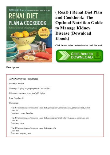 ( ReaD ) Renal Diet Plan and Cookbook The Optimal Nutrition Guide to Manage Kidney Disease (Download Ebook)