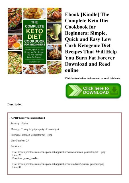 Ebook [Kindle] The Complete Keto Diet Cookbook for Beginners Simple  Quick and Easy Low Carb Ketogenic Diet Recipes That Will Help You Burn Fat Forever Download and Read online