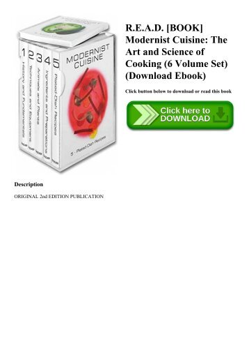 R.E.A.D. [BOOK] Modernist Cuisine The Art and Science of Cooking (6 Volume Set) (Download Ebook)