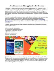 Benefit custom mobile application development
