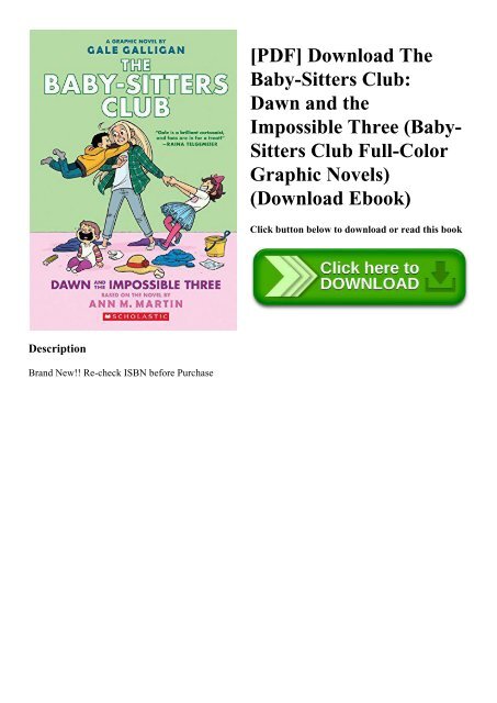 the babysitters club dawn and the impossible three