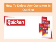 How To Delete Any Customer In Quicken