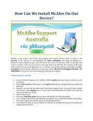 How Can We Install McAfee On Our Device