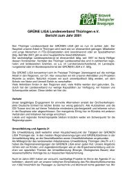 GRÜNE LIGA Landesverband Thüringen e.V. Bericht zum Jahr 2001