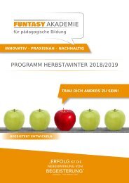 Funtasy AKADEMIE Programm Herbst/Winter 2018/19