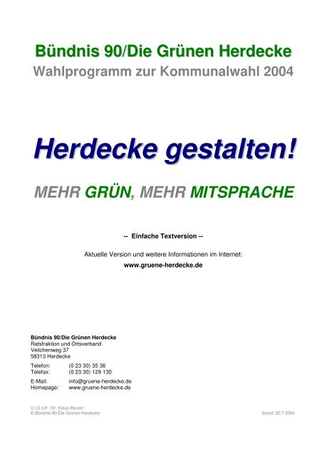 Herdecke gestalten!