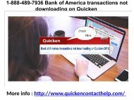 1-888-489-7936 Bank of America transactions not downloading on