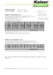 Preisliste - Kaiser GmbH & Co. KG