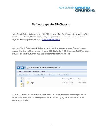 Softwareupdate TP-Chassis - Grundig