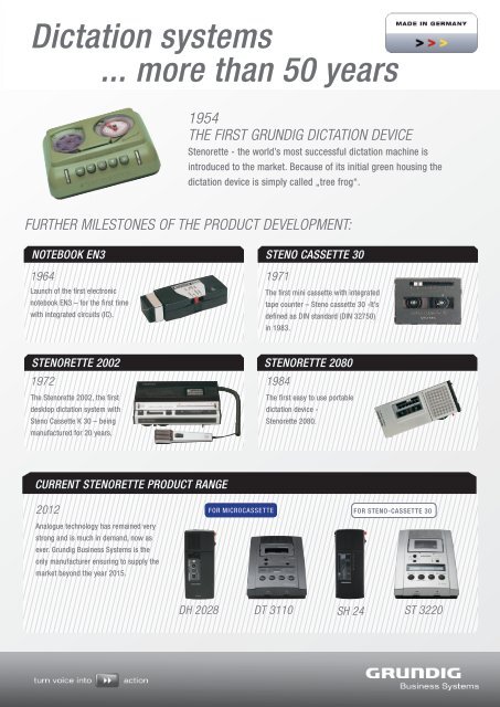 Dictation systems ... more than 50 years - Grundig Business Systems ...