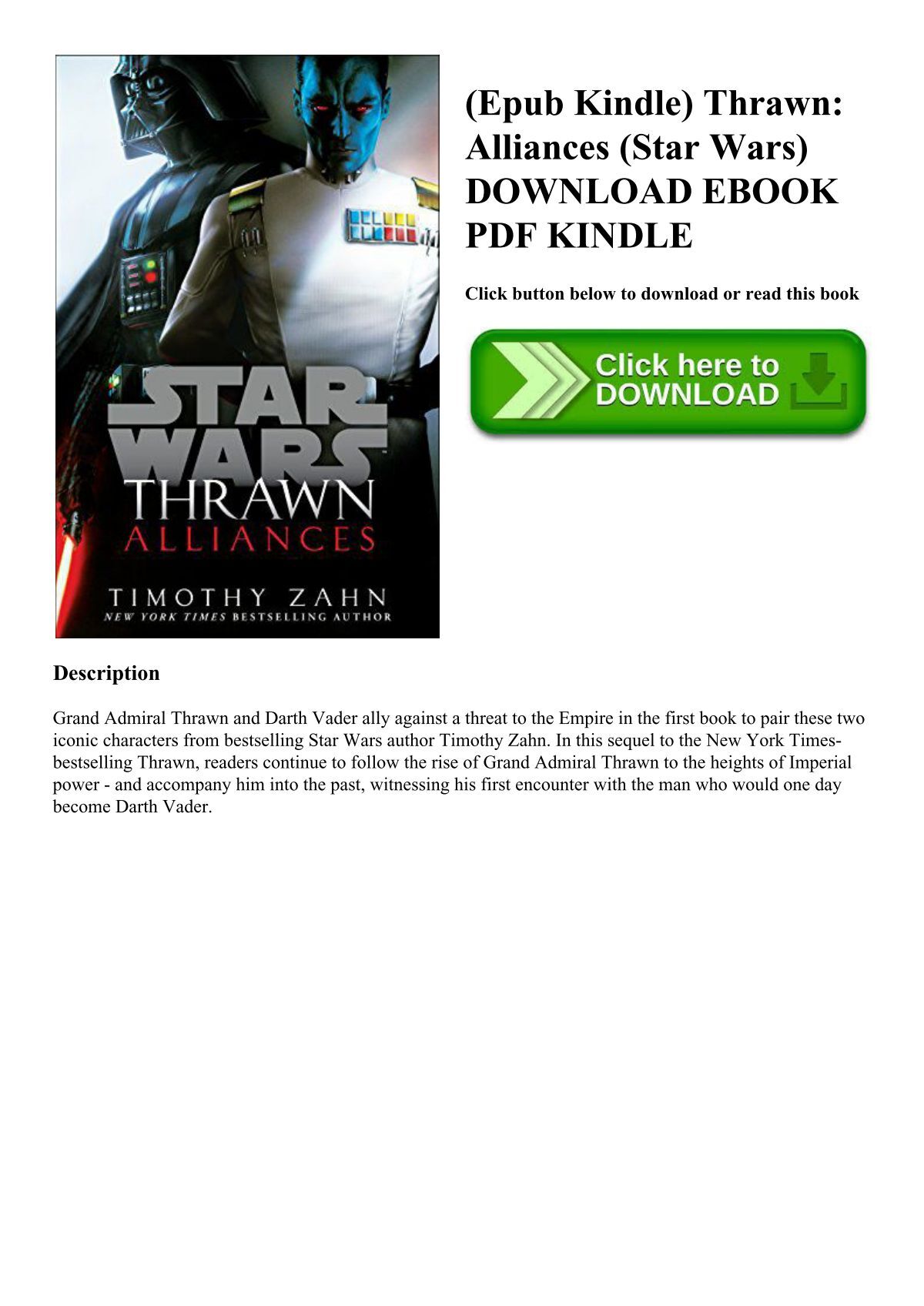 Epub Kindle) Thrawn Alliances (Star Wars) DOWNLOAD EBOOK PDF KINDLE