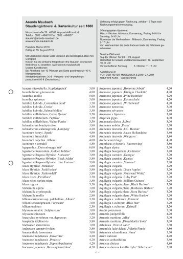 Arends Maubach Staudengärtnerei & Gartenkultur seit 1888