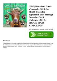 [PDF] Download Goats of Anarchy 2019 16-Month Calendar - September 2018 through December 2019 (Calendars 2019) EBOOK EPUB KINDLE PDF