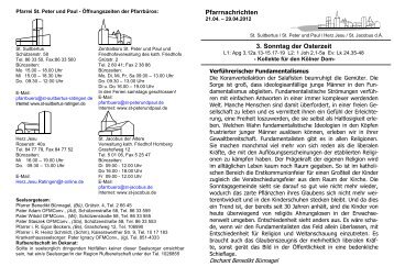 Gottesdienstordnung 21.04. - 29.04.2012 - Pfarrei St. Peter und Paul ...