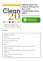 [PDF] Download The Clean 20 20 Foods  20 Days  Total Transformation (ebook online)