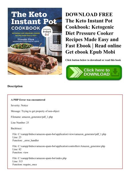 DOWNLOAD FREE The Keto Instant Pot Cookbook Ketogenic Diet Pressure Cooker Recipes Made Easy and Fast Ebook  Read online Get ebook Epub Mobi
