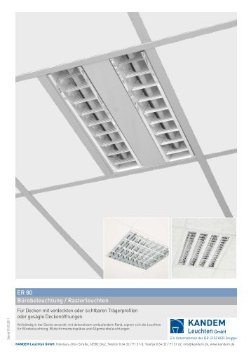 Bürobeleuchtung / Rasterleuchten ER 80 - KANDEM