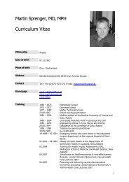 Martin Sprenger, MD, MPH Curriculum Vitae