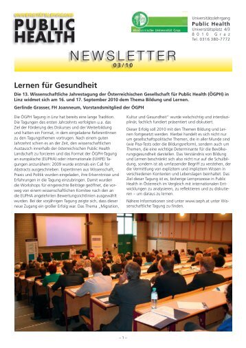 newsletter 03-10 - Public Health - Medizinische Universität Graz