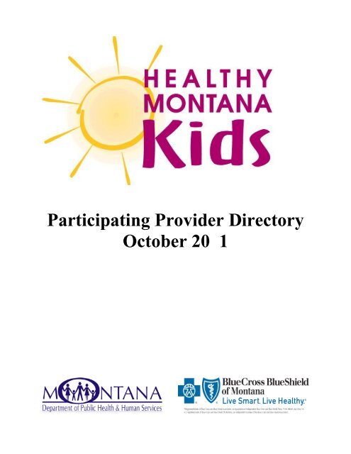 How To Use This Directory Healthy Montana Kids