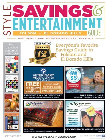 Style Savings & Entertainment Guide: Folsom and El Dorado Hills; September 2018