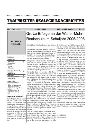 Mitteilungen der Schulleitung - Realschule Traunreut