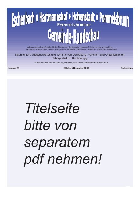 Titelseite bitte von separatem pdf nehmen! - Gemeinde Pommelsbrunn