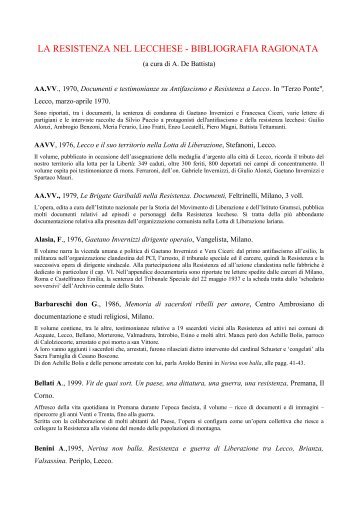 bibliografia - ANPI Lombardia