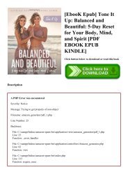 [EbooK Epub] Tone It Up Balanced and Beautiful 5-Day Reset for Your Body  Mind  and Spirit [PDF EBOOK EPUB KINDLE]