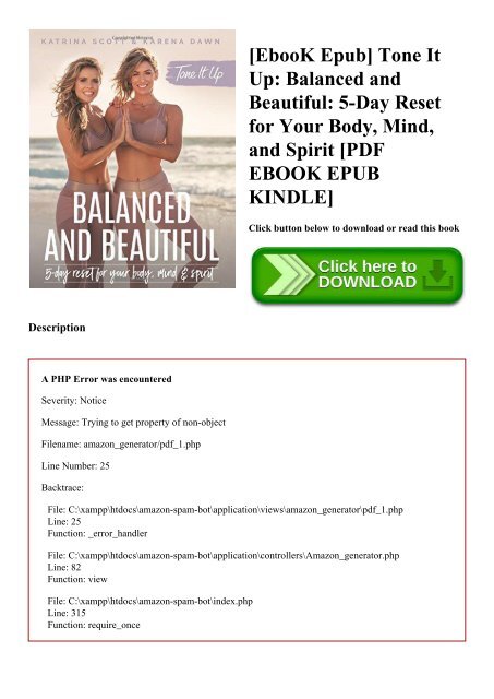 [EbooK Epub] Tone It Up Balanced and Beautiful 5-Day Reset for Your Body  Mind  and Spirit [PDF EBOOK EPUB KINDLE]